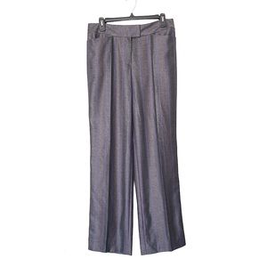 Escada Wide Leg Gray/Purple Pinstripe Silk/Wool Slacks Size 40/4